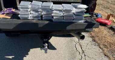 Cocaine packages in the back of a pickup truck