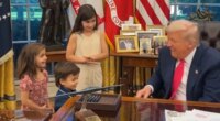 Trump shares adorable moment with kids visiting Oval Office