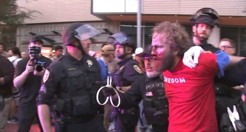 Turning Point USA: Fights break out, multiple people arrested as event sparks protest at UC Berkeley, California
