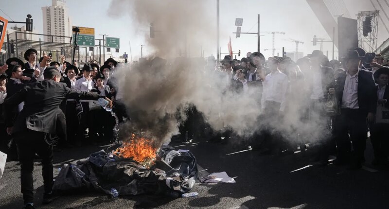 Ultra-Orthodox protesters in Jerusalem rally over Israel’s draft exemption as clashes break out