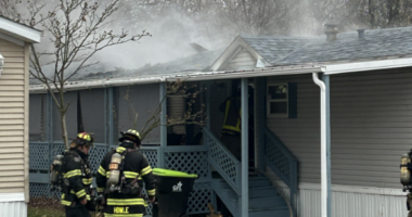 Urbana mobile home damaged by Monday morning fire