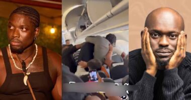 Verydarkman and Mr Jollof spotted brawling on plane