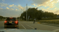 Teen dirt biker rounds corner during high-speed chase with police