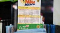 FILE - Mega Millions Lottery play slips are displayed for customers at a convenience store in Chicago, Sunday, April 6, 2025. (AP Photo/Nam Y. Huh, file)