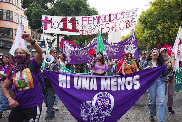 Women march in Mexico City to protest gender violence