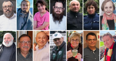 Fourteen of the victims of the Bondi attack (clockwise from top left): Rabbi Eli Schlanger, Dan Elkayam, Matilda, Rabbi Yaakov Levitan, Boris and Sofia Gurman, Edith Brutman, Adam Smyth, Boris Tetleroyd, Marika Pogany, Peter Meagher, Alex Kleytman, Tibor Weitzen, Reuven Morrison.