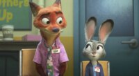 This image released by Disney shows Nick Wilde, voiced by Jason Bateman, left, and Judy Hopps, voiced by Ginnifer Goodwin, in a scene from