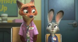 This image released by Disney shows Nick Wilde, voiced by Jason Bateman, left, and Judy Hopps, voiced by Ginnifer Goodwin, in a scene from