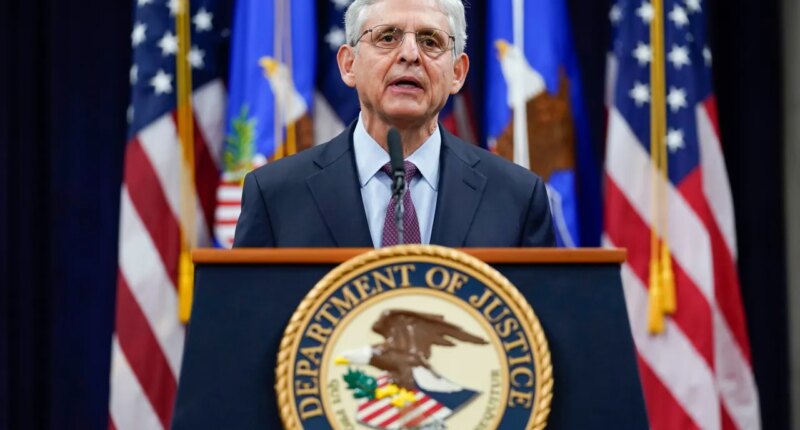 FILE - Attorney General Merrick Garland speaks at the Department of Justice in Washington, Jan. 5, 2022, in advance of the one year anniversary of the attack on the U.S. Capitol. (AP Photo/Carolyn Kaster, Pool, File)