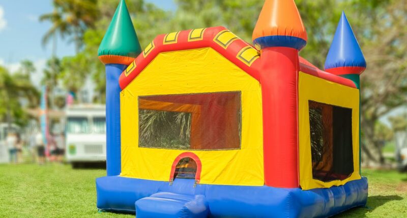 4 children hurt after bouncy house gets swept up by gust of wind