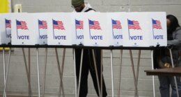 FILE - Voters fill out their ballots Nov. 4, 2025, in Detroit. (AP Photo/Paul Sancya, File)
