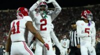 Alabama rallies from deficit to tie Oklahoma at halftime on pick-six