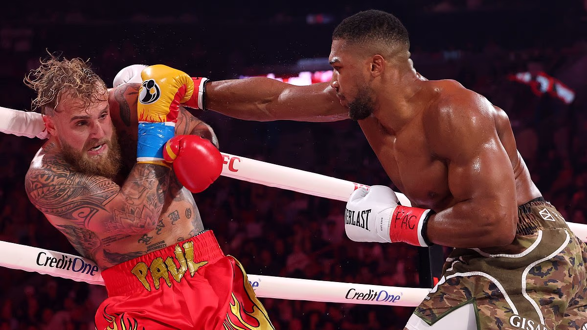 Anthony Joshua knocks out Jake Paul in farcical Netflix boxing showdown... after YouTuber dived to the floor throughout bloody onslaught