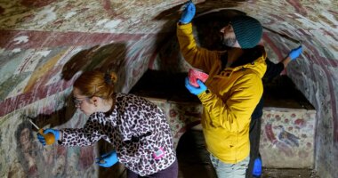 Archaeologists uncover rare fresco of Jesus in town Pope Leo XIV recently visited