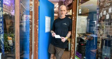Avner's Bakery in Surry Hills, a Jewish food institution, is closing down.  Photo shows, Ed Halmagyi, known as "Fast Ed", is an Australian TV presenter, chef, author, photographer, and radio host pictured at his closed bakery.