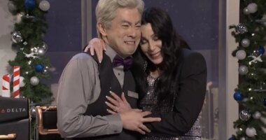 Bowen Yang gets emotional ‘SNL’ sendoff with Ariana Grande and Cher in his final episode