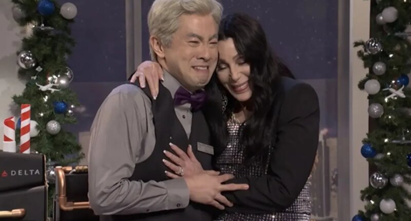 Bowen Yang gets emotional ‘SNL’ sendoff with Ariana Grande and Cher in his final episode