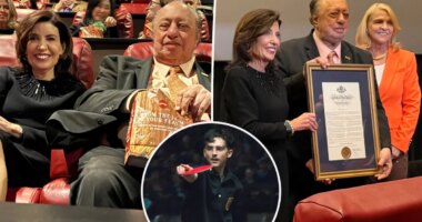 Catsimatidis, Hochul catch up at ‘Marty Supreme’ screening during sound snafu