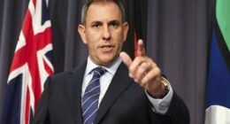 Treasurer Dr Jim Chalmers during a press conference at Parliament House in Canberra on Monday 8 December 2025. fedpol Photo: Alex Ellinghausen