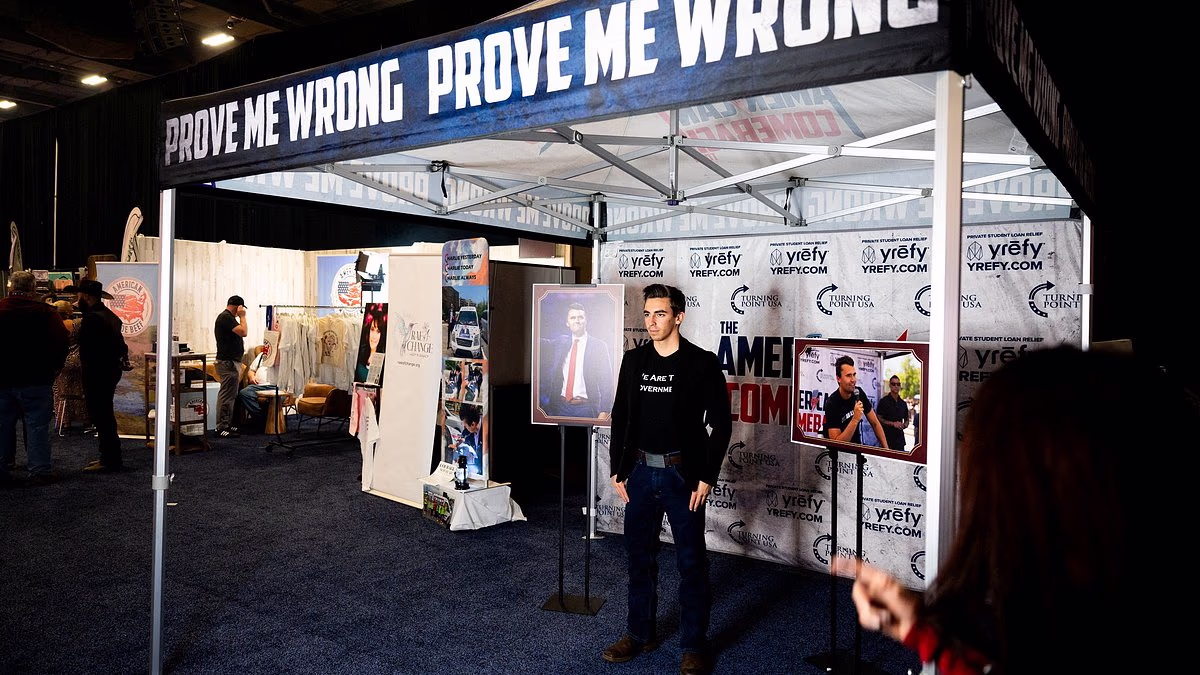 Charlie Kirk fans pose for selfies at recreation of murder location