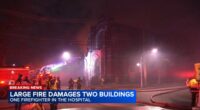 Chicago firefighter, another person injured after West Side church fire spreads to another building at N. Lotus Ave., W. Huron St.