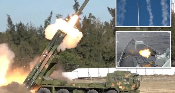 China fires rockets towards Taiwan in war games simulating blockade