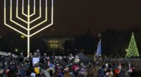 DC Cuts Through the Darkness, Lighting the Menorah on the First Night of Hanukkah