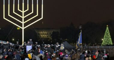 DC Cuts Through the Darkness, Lighting the Menorah on the First Night of Hanukkah