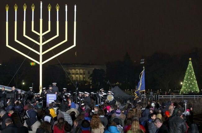 DC Cuts Through the Darkness, Lighting the Menorah on the First Night of Hanukkah