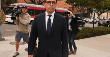 FILE - Dr. Salvador Plasencia leaves federal court on Wednesday, July 23, 2025 in Los Angeles, after pleading guilty to giving ketamine to Matthew Perry, leading up to the actor