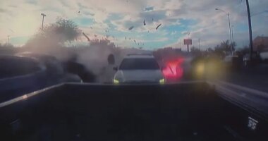 Dramatic videos show Las Vegas driver speeding, crashing into cars, killing 3, prosecutors say
