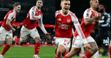 EPL: Arsenal thump Aston Villa 4-1 to finish year five points clear
