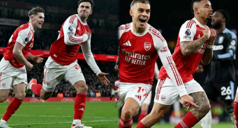 EPL: Arsenal thump Aston Villa 4-1 to finish year five points clear