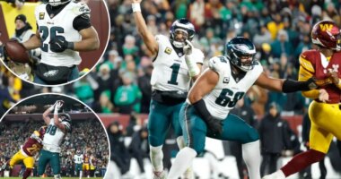 Eagles overcome flubs to top Commanders and repeat as NFC East champs
