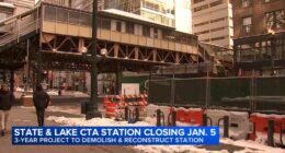 Elevated CTA train station at State, Lake downtown Chicago to close for 3 years in January for reconstruction