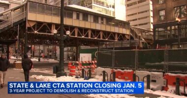 Elevated CTA train station at State, Lake downtown Chicago to close for 3 years in January for reconstruction