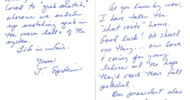 Jeffrey Epstein Larry Nassar letter