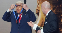 FIFA gives President Donald Trump a peace prize in a departure from its traditional focus on sport