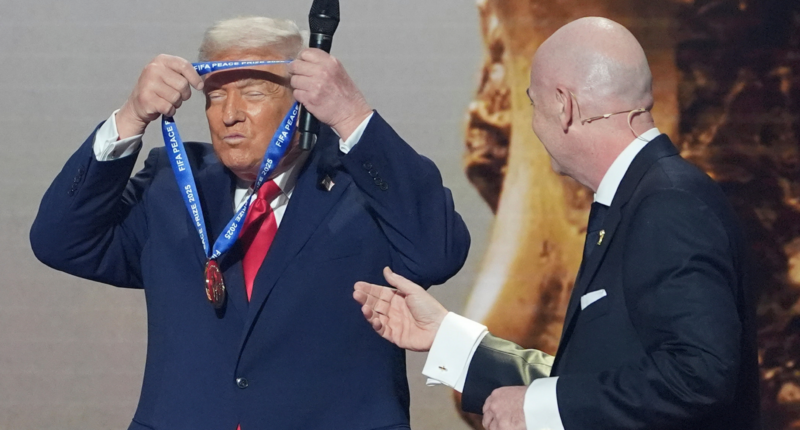 FIFA gives President Donald Trump a peace prize in a departure from its traditional focus on sport