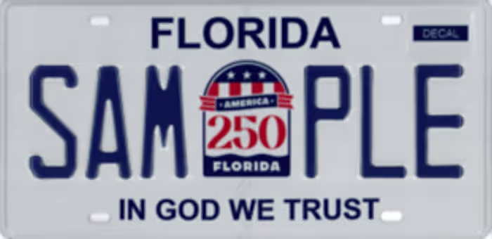 Florida rolls out America 250 license plate. Here’s when it’s available