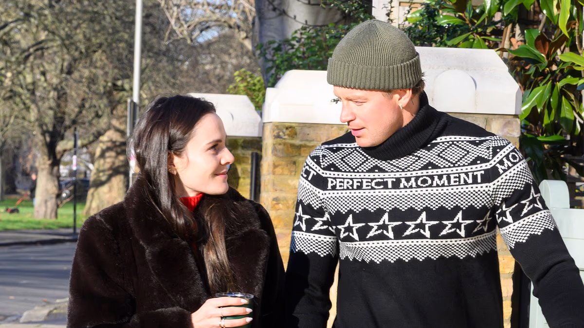 Holly Ramsay and Adam Peaty hold hands to join her family on a Christmas morning walk as his estranged mother and father step out alone two days before their big A-list wedding