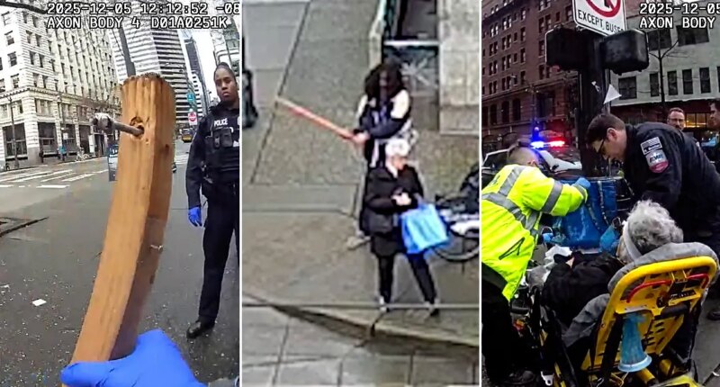 Horror video captures repeat offender allegedly attacking 75-year-old woman, gouging her eye with spiked stick