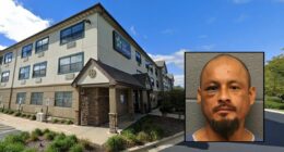 Hotel guest found in hallway 'covered in blood' after he tried butchering a man inside his room who was celebrating Christmas Eve with him and fell asleep: SAO