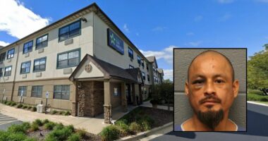 Hotel guest found in hallway 'covered in blood' after he tried butchering a man inside his room who was celebrating Christmas Eve with him and fell asleep: SAO