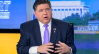 FILE - Illinois Gov. JB Pritzker speaks during a taping of FOX News Channel