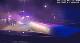 Illinois officers crawl under burning car to save trapped driver in dramatic Interstate 88 rescue