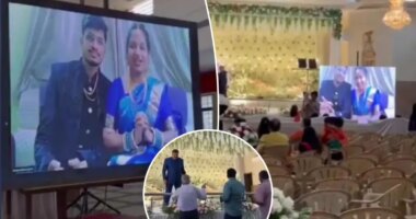 Indian newlyweds have 'virtual' wedding reception after flight canceled at last minute