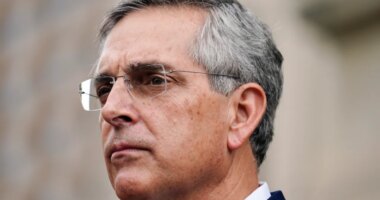 FILE - Georgia Secretary of State Brad Raffensperger speaks during a news conference in Atlanta, Nov. 11, 2020. Raffensperger is scheduled to speak Wednesday, June 28, 2023, to federal prosecutors from the office of Department of Justice special counsel Jack Smith, who has been looking into efforts by former President Donald Trump and his allies to overturn his 2020 election loss. (AP Photo/Brynn Anderson, File)
