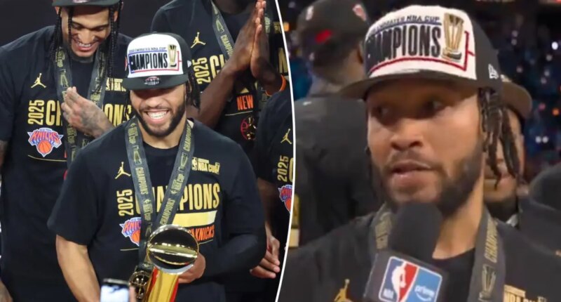 Jalen Brunson hypes up Knicks supporting cast in NBA Cup win