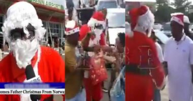 Jubilation in Edo as Father Christmas from Norway touches down in grand style